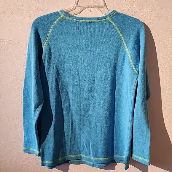 Quacker Factory Polar Bear Christmas Winter Blue Sweater M MEDIUM - Picture 4 of 4